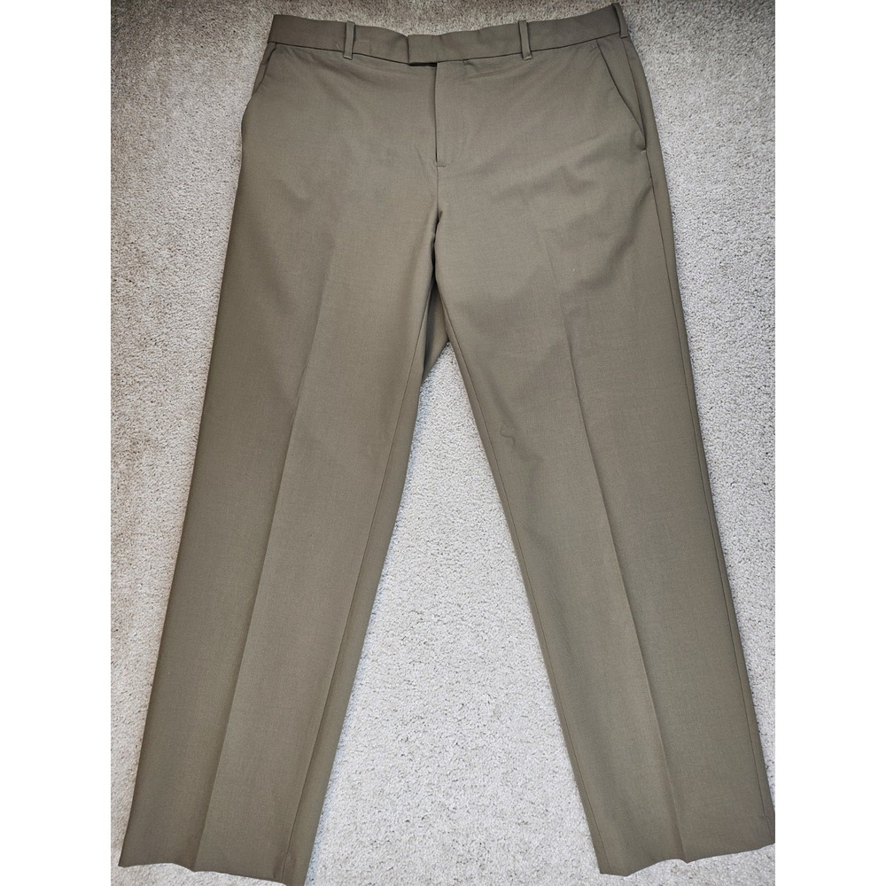 Van Heusen Flex Men Dress Pants 40x32 Straight Fit Khaki Stretch Casual Workwear